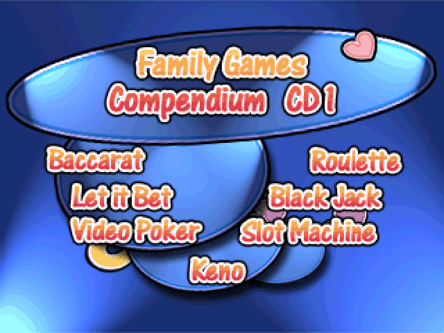 Family Games Compendium title screen for Playstation